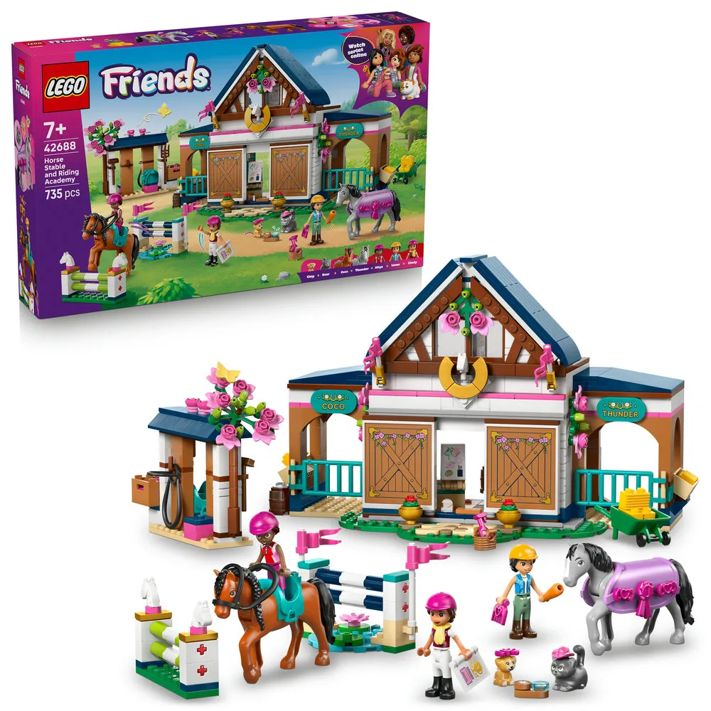 【LEGO 樂高】Friends 42688 馬廄和馬術學院(動物玩具 扮家家酒 積木 玩具)