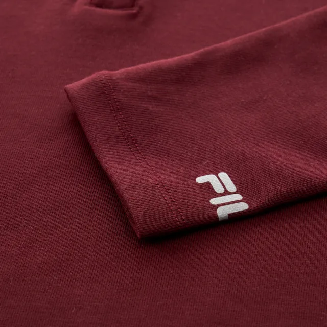【FILA】女長袖連帽T恤-暗紅 5TEA-5325-WN