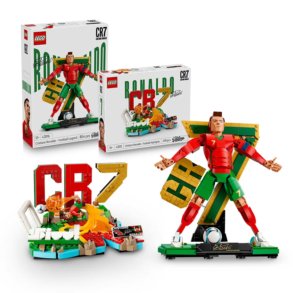 【LEGO 樂高】Editions 43012 & 43016 Cristiano Ronaldo－C羅組合(世足 2026世界盃 禮物 積木 居家擺設)