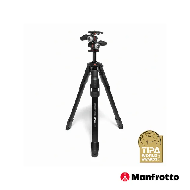【Manfrotto 曼富圖】ONE 鋁合金攝影三腳架 (搭配 XPRO 三向雲台)(公司貨)