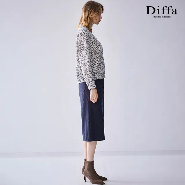 【Diffa】貼袋A字七分寬褲-女