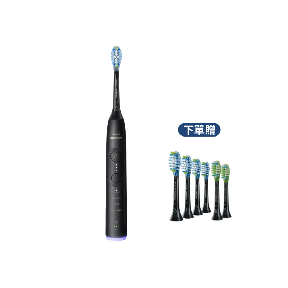 【Philips 飛利浦】momo獨家 HX7421/12 全能亮白音波電動牙刷-極致黑(官方直營/momo集資)