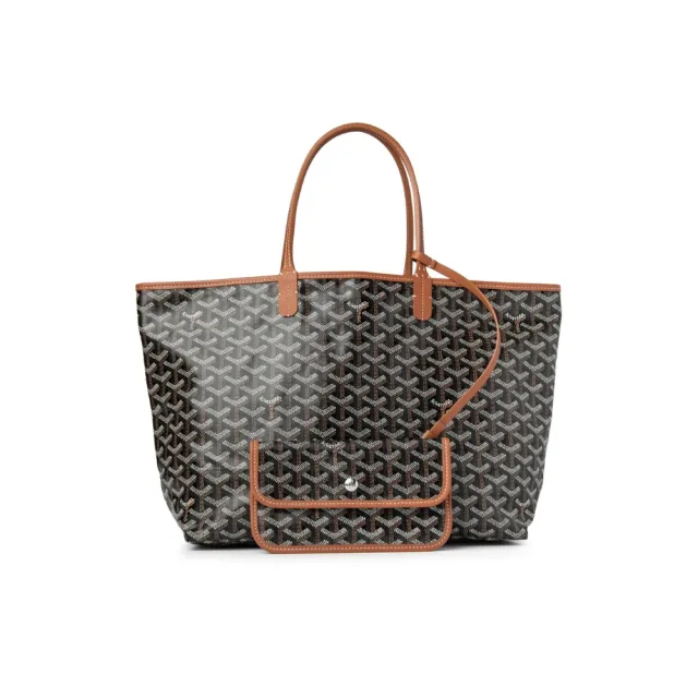 【GOYARD 高雅德】PM 經典滾邊 防水帆布 棕色 子母包 購物包 托特包 側肩包