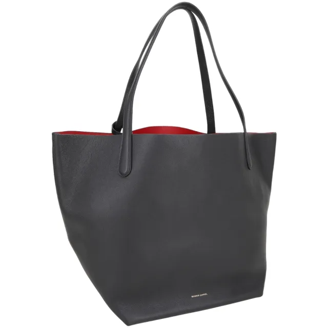 【MANSUR GAVRIEL】Everyday Soft 柔軟小牛皮肩背托特包-附萬用包(黑色 手提包 單肩包)