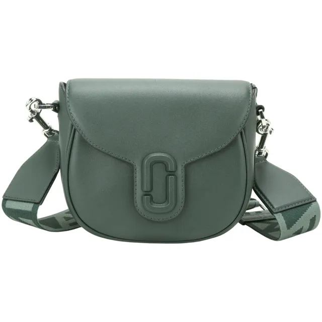 【MARC JACOBS】The J Marc Saddle 小款 小牛皮織紋背帶翻蓋馬鞍包(多色可選 肩背包 側背包 MJ)