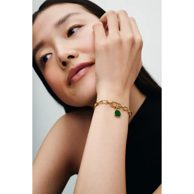 【Pandora 潘多拉】松綠可鐫刻中型吊飾