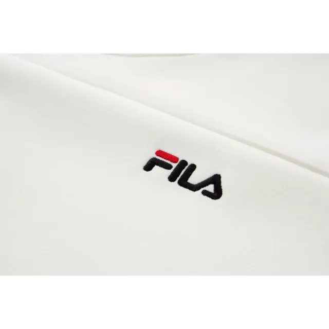 【FILA】中性長袖圓領T恤-米白 1TEA-5432-WT