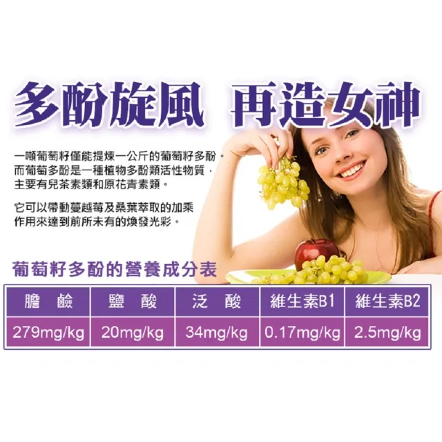 【草本之家】葡萄籽多酚膠囊1入組60粒/入(燕麥纖維.葡萄子.綠茶.蘋果.紅石榴)