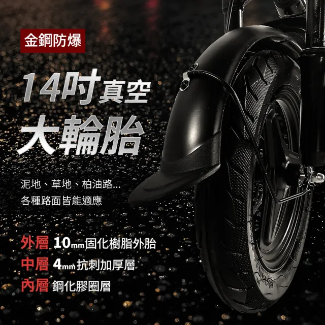 【SKR】14吋免駕照安全帽牌可載人可折疊 小旋風電動輔助自行車尊爵款 電動腳踏車(電輔車