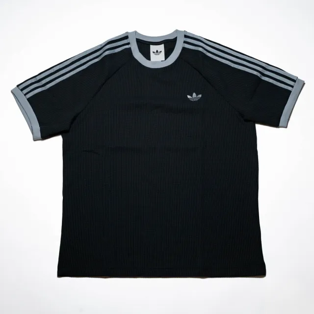 【adidas 愛迪達】Ss Tee U 男女 T恤 運動上衣 休閒短袖 華夫格 深灰藍(KT7785)