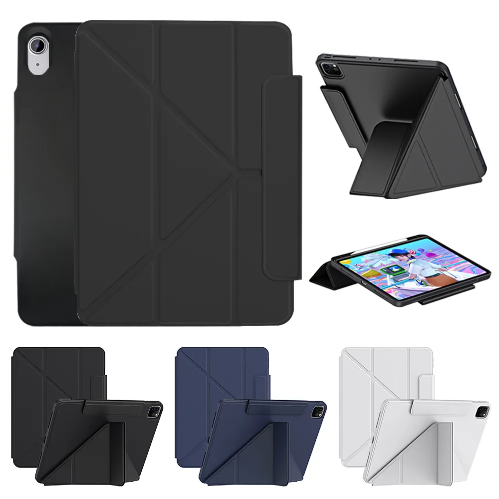 【YUNMI】iPad Air7/Air6/Air5/Air4 11吋 通用款 搭扣系列磁吸感應保護殼 保護套 帶筆槽 Y折支架平板皮套