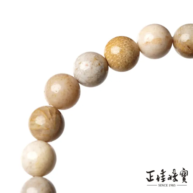 【正佳珠寶】珊瑚玉 高品珊瑚化石玉髓 8mm 菊花石珊瑚玉手珠