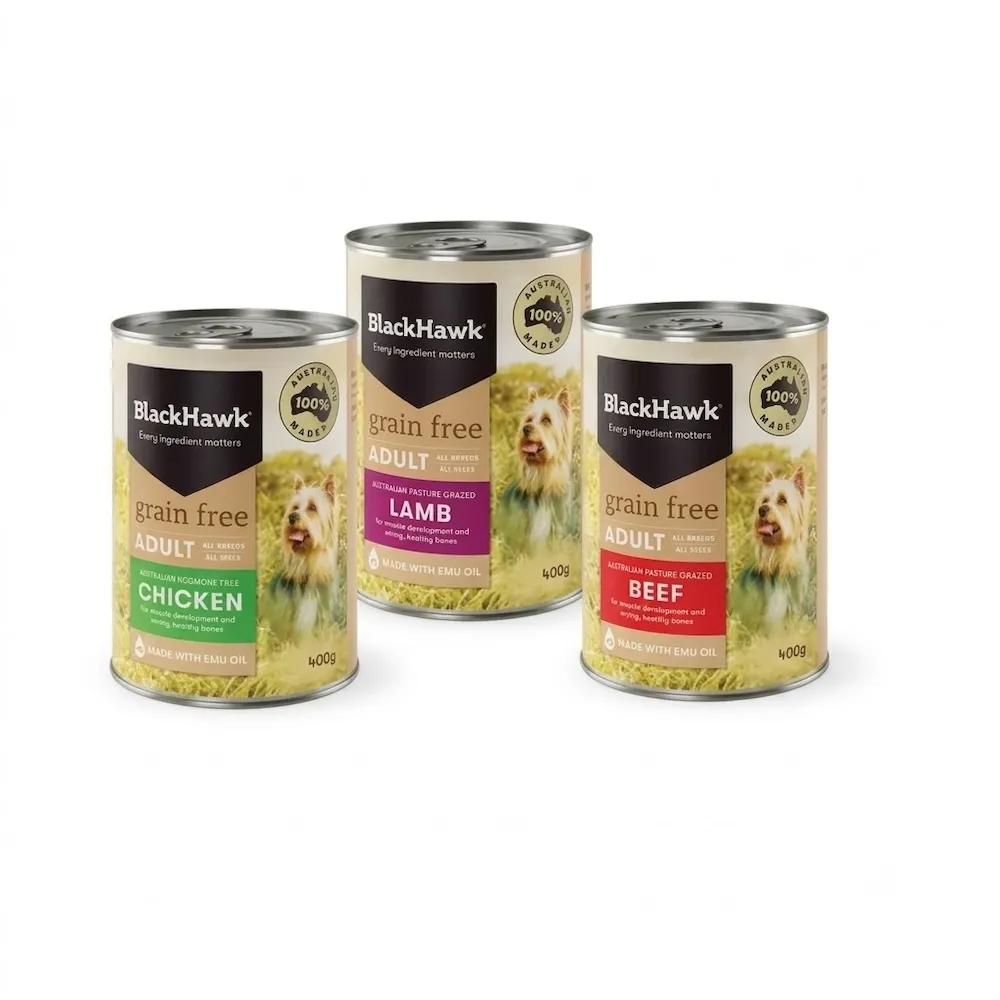 【BlackHawk 黑鷹】黑鷹優選無穀成犬主食罐400g-12入多口味任選(狗主食罐/低敏)