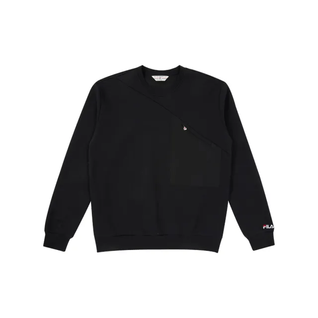 【FILA】男長袖圓領T恤-黑色 1TEA-5436-BK