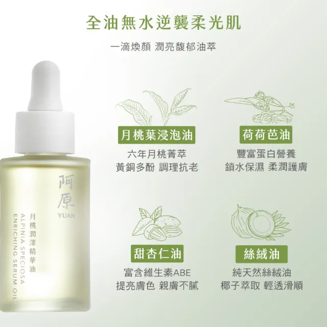 【阿原】月桃潤澤精華油30mL*2(植癒力/修護/溫暖放鬆)