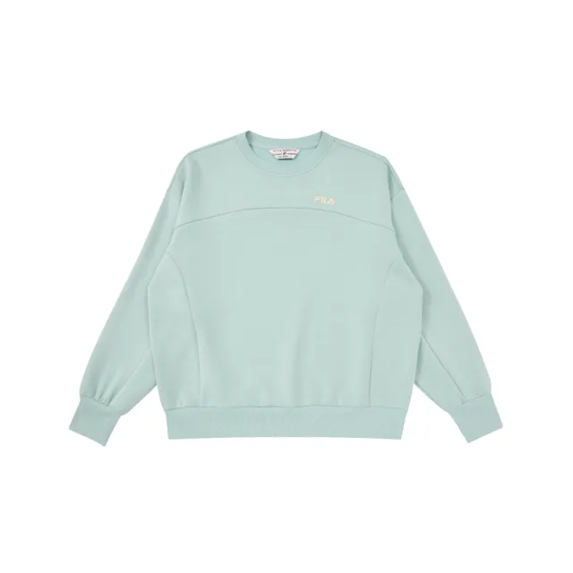 【FILA】女長袖圓領T恤-灰綠 5TEA-5450-GN