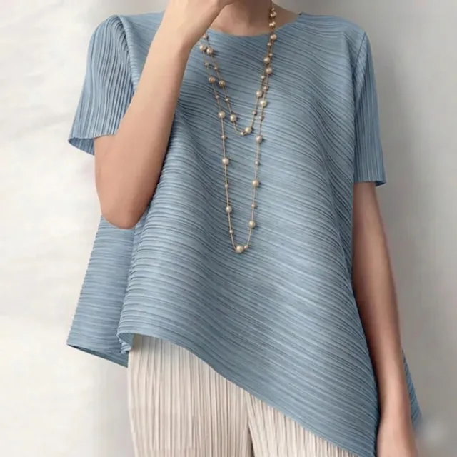 【巴黎精品】多款三宅風皺褶衣服上衣套裝(褶皺上衣半身裙摺衣壓褶上衣裙子折衣k2ba24 B)