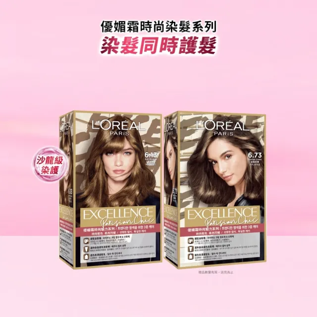 【L’OREAL Paris 巴黎萊雅】優媚霜時尚魅力染髮霜 2入組(8周持色/免漂髮/染髮)