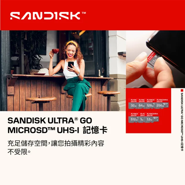 【SanDisk 晟碟】〔全新版〕128GB Ultra GO microSDXC UHS-I A1 記憶卡 (讀取190MB/s 原廠10年保固)