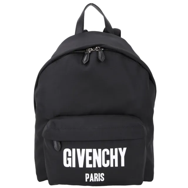 【GIVENCHY 紀梵希】Logomania 男女通用 字母尼龍雙肩背後背包(黑色)
