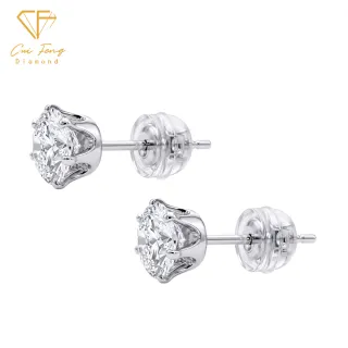 【CF Diamond】耳環 莫桑鑽《永恆之星》一對共2克拉 新品 (一克拉 耳釘 耳針 耳飾 生日禮物)