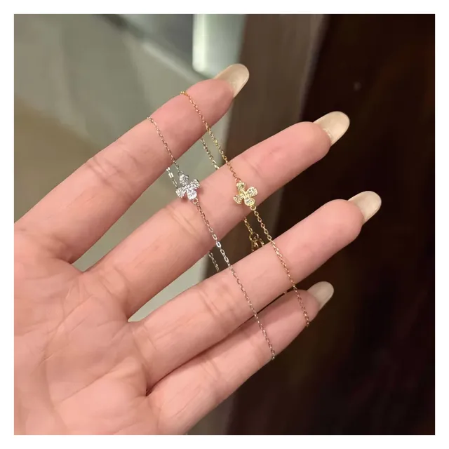 【NANA】娜娜 S925鍍14K金四葉草滿鑽手鍊兩色 N115081305(S925 鍍14K金 四葉草 滿鑽 手鍊 兩色)