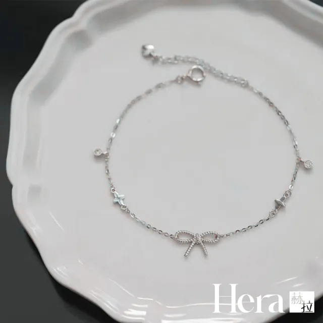 【HERA 赫拉】S925鍍14K金麻花蝴蝶結四葉草手鍊兩色 H115081302(S925 鍍14K金 麻花蝴蝶結 四葉草 手鍊)
