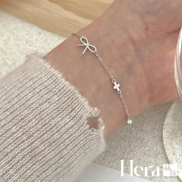 【HERA 赫拉】S925鍍14K金麻花蝴蝶結四葉草手鍊兩色 H115081302(S925 鍍14K金 麻花蝴蝶結 四葉草 手鍊)