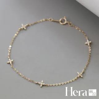 【HERA 赫拉】S925鍍14K金滿鑽星星小花鋯石手鍊 H115081301(S925 鍍14K金 滿鑽星星 小花鋯石 手鍊)