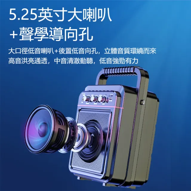 【諾必行】S60戶外K歌音響 藍牙便攜式音箱 聚會娛樂音響 5吋大喇叭音響 U段雙麥克風