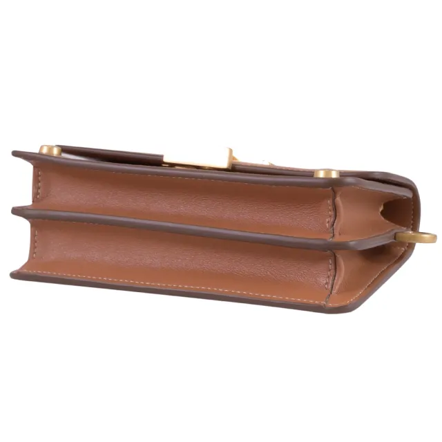 【TOD’S】TODS T Timeless 金屬T釦飾迷你翻蓋斜背包(棕色)