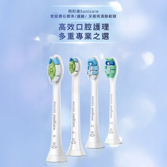 【Philips 飛利浦】Sonicare 日夜亮白護齦2+1刷頭超值組 (7天亮白/兩色任選/原廠正品/官方直營)