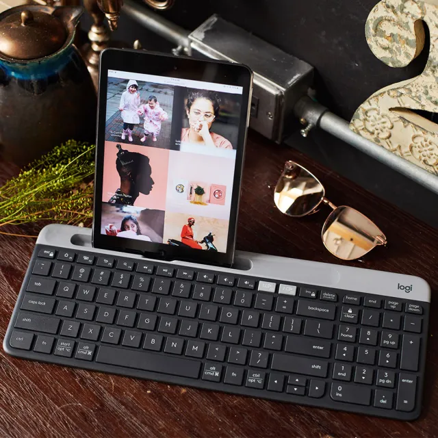 【Logitech 羅技】K580 超薄跨平台藍牙鍵盤(石墨灰)
