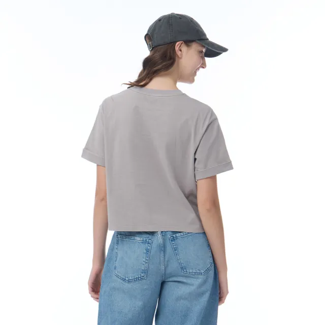 【NAUTICA】官方旗艦 女裝 經典字母印花短袖T恤(灰色)
