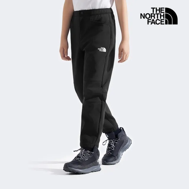 【The North Face】北面兒童黑色DWR防潑水戶外徒步長褲｜8DXSJK3