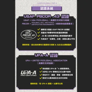 【Luzz】Cannon 加農砲PRO級雙認證匹克球拍 Paddle 碳纖維 USAPA認證 UPA-A認證 小小兵球拍 比賽球拍