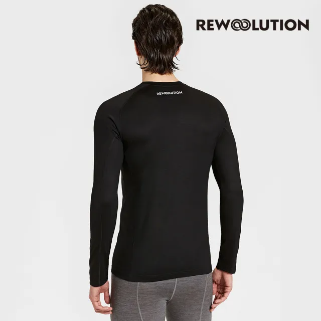 【Rewoolution】男TOMMY 140g長袖T恤(黑色)羊毛衣 長袖T恤 登山必備 吸濕排汗()