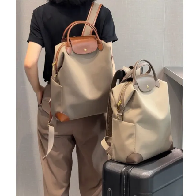 【吉豐洋行】雙11 時尚高質感尼龍配皮防潑水防盜設計後背包電腦包通勤包