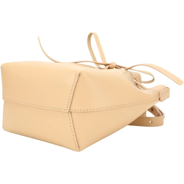 【MANSUR GAVRIEL】Bucket 防刮牛皮束口綁帶斜背水桶包(沙色 肩背 側背 真皮)