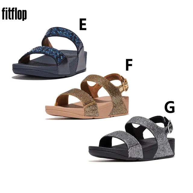 【FitFlop】F-MODE GO 可調式雙帶 / LULU 亮片雙帶後帶厚底 / 皮革夾腳 / GRACIE 編織交叉涼鞋-女(11款)