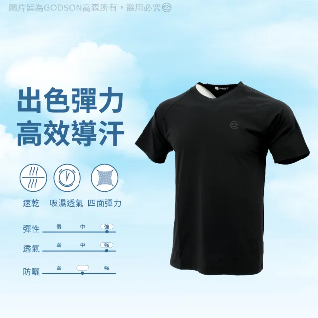 【GODSON】男女MIT 健身訓練運動上衣 萊卡健身(運動透氣短袖 速乾男短袖 瑜珈短袖)