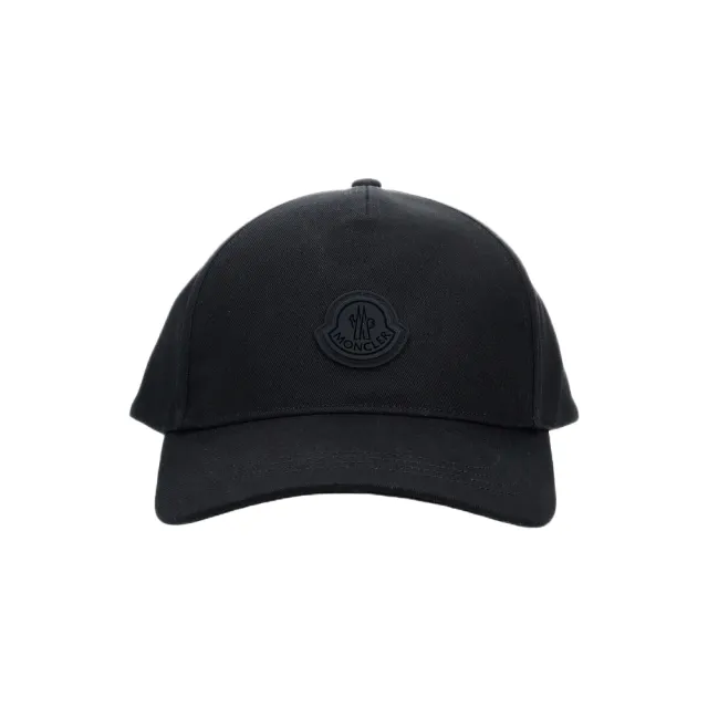 【MONCLER】品牌黑標LOGO 棒球帽-黑色(ONE SIZE)