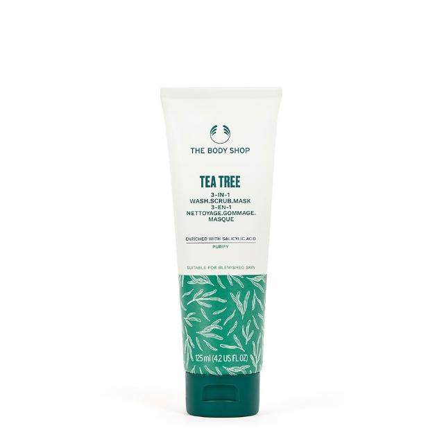 【THE BODY SHOP 美體小舖】茶樹3效淨膚-磨砂-面膜-125ML(臉部去角質)