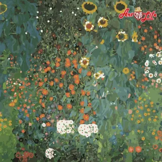 【ArtLife 藝術生活】55006 克林姆 向日葵花園 50*50CM(數字油畫 DIY數字油畫 畫畫玩具)