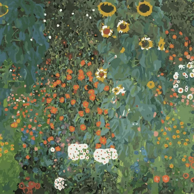 【ArtLife 藝術生活】55006 克林姆 向日葵花園 50*50CM(數字油畫 DIY數字油畫 畫畫玩具)