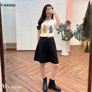 【my stere 我的時尚秘境】雙11 閃耀微光雙馬童趣繪畫T恤 三色 棉T 休閒T 印花T恤 彈性T 親膚上衣