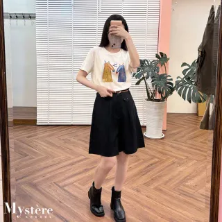 【my stere 我的時尚秘境】雙11 閃耀微光雙馬童趣繪畫T恤 三色 棉T 休閒T 印花T恤 彈性T 親膚上衣