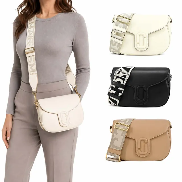 【MARC JACOBS】THE J MARC SADDLE 牛皮磁扣翻蓋斜背馬鞍包(多色選)