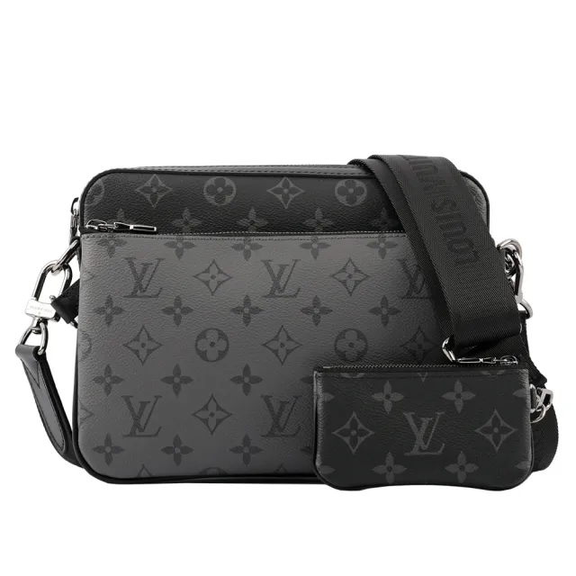 【Louis Vuitton 路易威登】Monogram TRIO 黑灰色三合一郵差包_展示品(M69443)