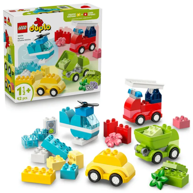 【LEGO 樂高】得寶系列 10474 創意交通工具(玩具車 汽車 兒童積木 親子遊戲 大顆粒 STEM 禮物 1歲半以上)